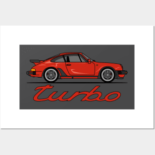 Red 911 Turbo Posters and Art